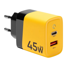 Tactical Microgrid GaN 45W USB-A + USC-C hálózati töltő sárga (129685) (tac129685) mobiltelefon kellék