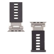  Tactical Tough Band Apple Watch Ultra mágneses szilikon szíj, fekete okosóra kellék