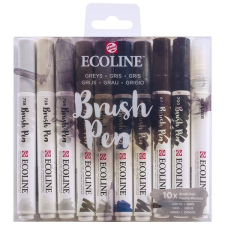 Talens Ecoline Brush Pen akvarell ecsetfilc készlet - 10 db, Grey akvarell
