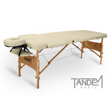  TANDEM Basic-2 összecsukható és hordozható favázas masszázságy Szín: krém szépségápolási bútor