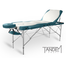  TANDEM Profi A3D Duo összecsukható alumínium masszázságy Szín: fehér-türkiz szépségápolási bútor