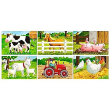 Tanyasi állatok 6 darabos mesekocka (41018) puzzle, kirakós