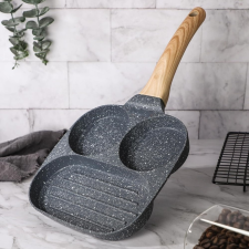 Tapadásmentes tojás és grillserpenyő-3 rekeszes sütés és főzés