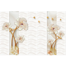  Tapéta Fehér márvány virágok, absztrakt, 350 x 200 cm tapéta, díszléc és más dekoráció