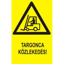  Targoncaközlekedés! - műanyag, 160*240mm információs tábla, állvány
