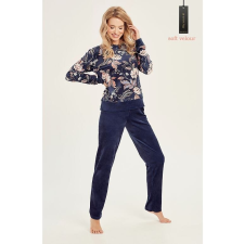 Taro Venus velúrszett, kék, virágos S hálóing, pizsama