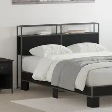  Tároló fejtámla Falra szerelhető fejtámlával tárolóval Musta tammi 150 cm Faanyag ágy és ágykellék