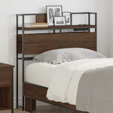  Tároló fejtámla polcokkal fejtámlával barna tölgy 90 cm Faanyag ágy és ágykellék