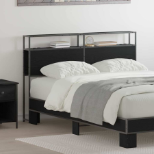  Tároló fejtámla polcokkal tárolóval Musta tammi 140 cm Faanyag ágy és ágykellék