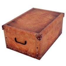 Tárolódoboz Miss Space MAXI 51x37x24 cm láda bőrmintás krém bútor