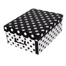 Tárolódoboz Miss Space MAXI 51x37x24 cm pöttyös fekete bútor