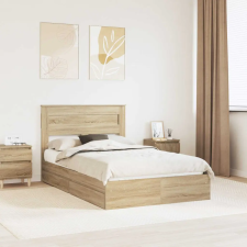  Tárolós Ágy fejtámlával Sonoma tölgy 120 x 200 cm Faanyag ágy és ágykellék