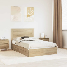  Tárolós Ágy fejtámlával Sonoma tölgy 120 x 200 cm Faanyag ágy és ágykellék