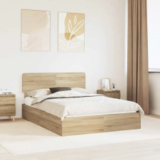  Tárolós Ágy fejtámlával Sonoma tölgy 150 x 200 cm Faanyag ágy és ágykellék