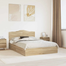  Tárolós Ágy fejtámlával Sonoma tölgy 150 x 200 cm Faanyag ágy és ágykellék