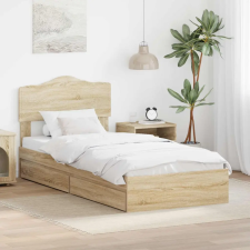  Tárolós Ágy fejtámlával Sonoma tölgy 90 x 200 cm Faanyag ágy és ágykellék