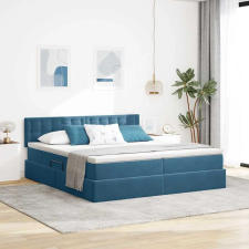  Tárolós Ágy matracmal fejtámlával Sötét kék 100 x 200 cm ágy és ágykellék
