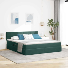  Tárolós Ágy matracmal tárolóval Sötétzöld 180 x 200 cm Bársony ágy és ágykellék