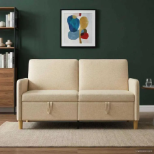  Tárolós Kanapé Krémszínű 152 x 78 x 87 cm Poliészter bútor