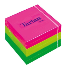 TARTAN 76x76 mm 100 lapos neon vegyes öntapadó jegyzettömb (6 tömb/csomag) jegyzettömb