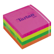 TARTAN Öntapadó jegyzettömb, 76x76 mm, 400 lap, TARTAN, vegyes neon színek (LPT7676CN) jegyzettömb
