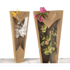  Tasak cserepes virághoz ablakkal papír 26x71,5x10,5cm natúr S/12 dekorációs kellék