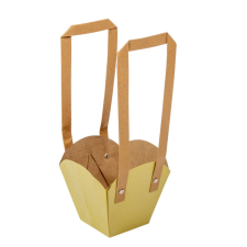  Tasak cserepes virághoz füllel sárga 11/7x12cm dekorációs kellék