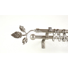  Tata nikkel-matt 2 rudas fém függönykarnis szett - 240 cm karnis, függönyrúd