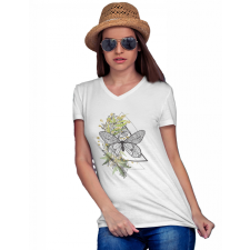  Tavaszi pillangó - Női V Nyakú Póló női póló