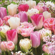 Tavaszi tulipános szalvéta - Pink Tulips asztalterítő és szalvéta