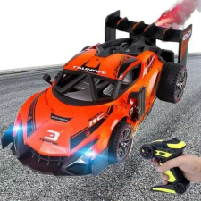 Távirányítós versenyautó füst + fény effektekkel, 1:16 - Grand Metal Racing / narancssárga távirányítós modell
