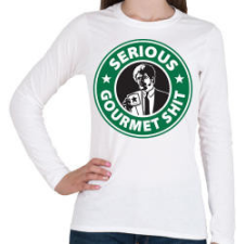 TB printfashion Sh*tbucks - Női hosszú ujjú póló - Fehér kábel és adapter