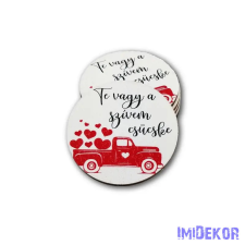  Te vagy a szívem csücske kör fa tábla 5cm 5db/csomag dekorációs kellék