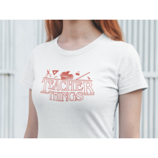 Teacher Things fehér póló egyedi ajándék