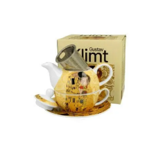  TEAKANNA SZŰRŐS + CSÉSZE ALJJAL 300/350ML KLIMT KISS EKRÜ bögrék, csészék