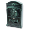 tec Antik postaláda zöld levélszekrény acél és alumínium vintage postaláda