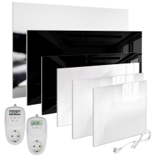 Tech Infra panel üveg borítással fehér színben 450W TH12 programozható termosztáttal fűtésszabályozás