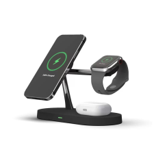 Tech-Protect A12 3az1-ben QI töltő fekete (126281) (tp126281) mobiltelefon kellék