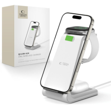 Tech-Protect A36 3in1 vezeték nélküli töltő mobil / Apple Watch / AirPods 15W, fehér okosóra kellék