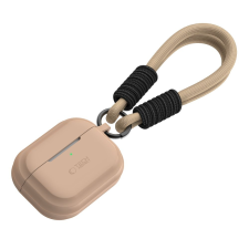 Tech- Protect - AirPods Pro 1 tartó - világosbarna szilikon tok, pánttal fülhallgató, fejhallgató tok