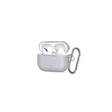 Tech-Protect AirPods Pro 3 szilikon tok, karabinerrel, szürke fülhallgató, fejhallgató tok