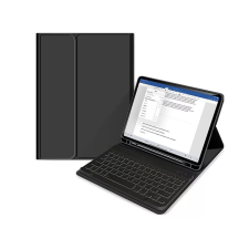Tech-Protect Apple iPad Air 4 (2020) iPad Air 5 (2022) tablet védőtok on/off funkcióval, Apple érintőtoll tartóval, billentyűzettel fekete (FN0375) (FN0375) tablet tok