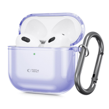 Tech-Protect FlexAir Apple AirPods 4 tok karabinerrel, lila fülhallgató, fejhallgató tok