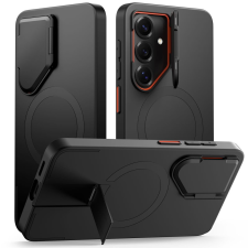 Tech-Protect Kevlar Aura Samsung Galaxy S26 tok kameravédelemmel, kitámasztóval, fekete-narancs tok és táska