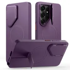 Tech-Protect Kevlar Aura Samsung Galaxy S26 Ultra tok kameravédelemmel, kitámasztóval, lila tok és táska