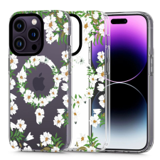Tech-Protect Magmood MagSafe Apple iPhone 13 Pro Max White Daisy tok és táska