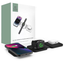 Tech-Protect QI15W-A24 3in1 MagSafe vezeték nélküli töltő fekete (127980) (t127980) mobiltelefon kellék