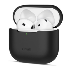 Tech-Protect Silicone tok Apple AirPods 4, fekete fülhallgató, fejhallgató tok