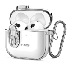 Tech-Protect Slim Hook tok AirPods 4-hez - átlátszó fülhallgató, fejhallgató tok
