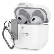 Tech-Protect Slim Hook tok Apple AirPods 4 készülékhez fehér fülhallgató, fejhallgató tok